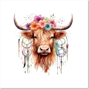 Native American Highland Cow Posters and Art